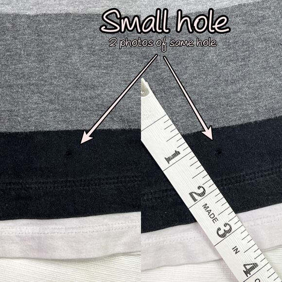 Venezia Lane Bryant Ladies Striped Collared T-Shirt Black Gray White Size 14-16 - Picture 6 of 13